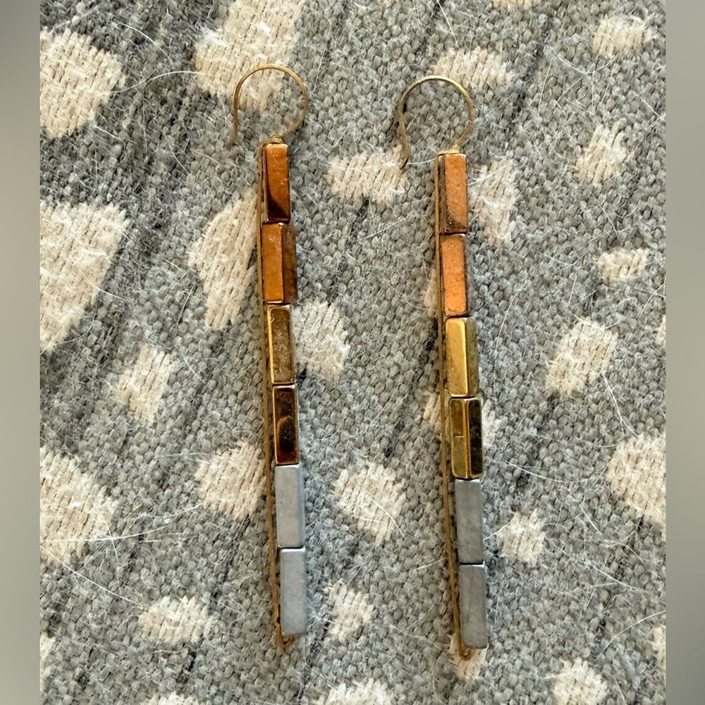 Chic Gold and Silver Geometric Earrings